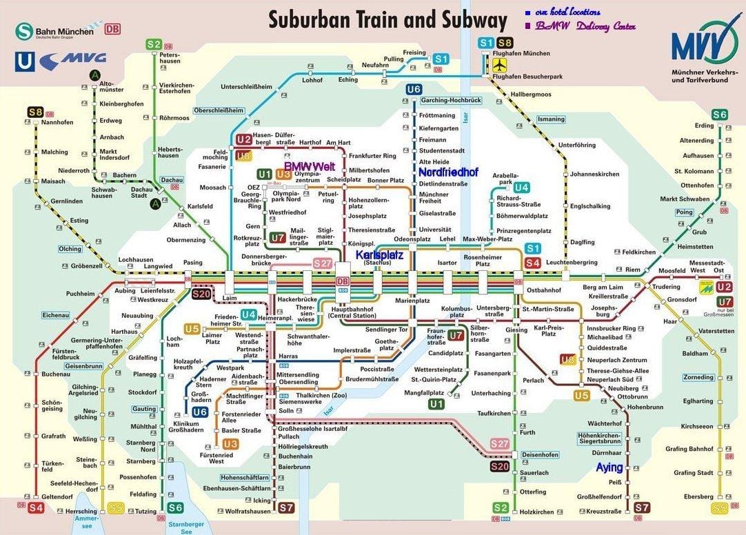 muenchen ਐਸ ਬਾਨ ਨਕਸ਼ਾ