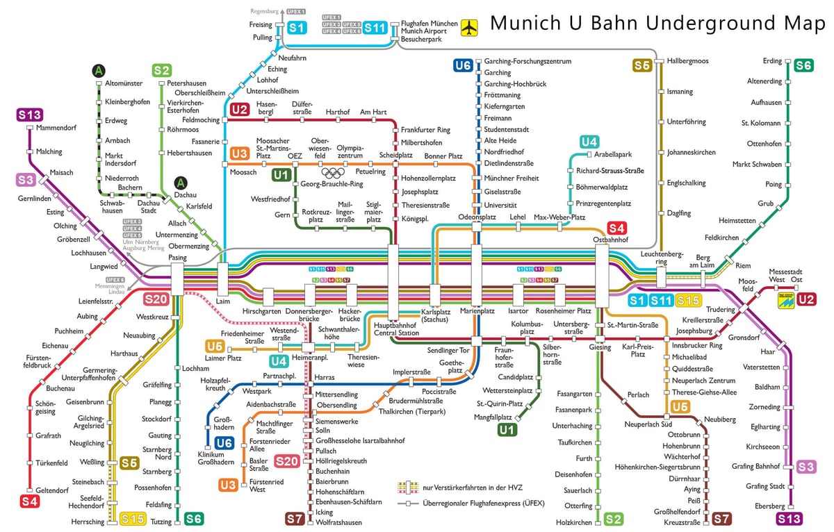 ਯੂ ਬਾਨ munchen ਨਕਸ਼ਾ