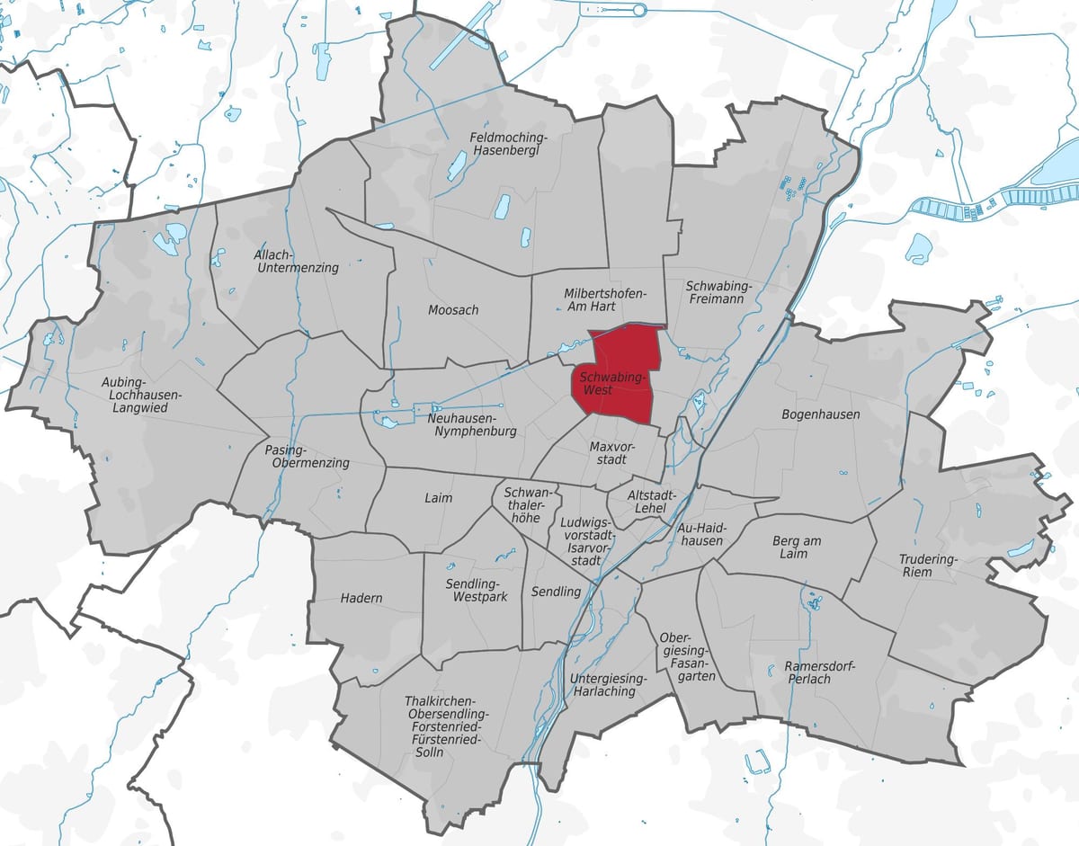 ਨਕਸ਼ਾ ਦੇ schwabing ਮ੍ਯੂਨਿਚ