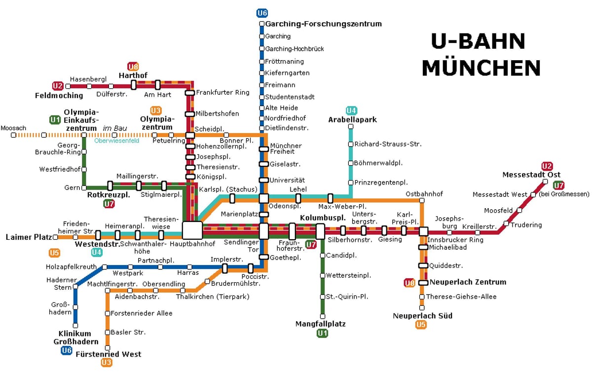 ubahn ਨਕਸ਼ਾ ਮ੍ਯੂਨਿਚ