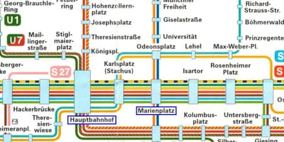 ਨਕਸ਼ਾ ਮ੍ਯੂਨਿਚ ਦੇ hauptbahnhof